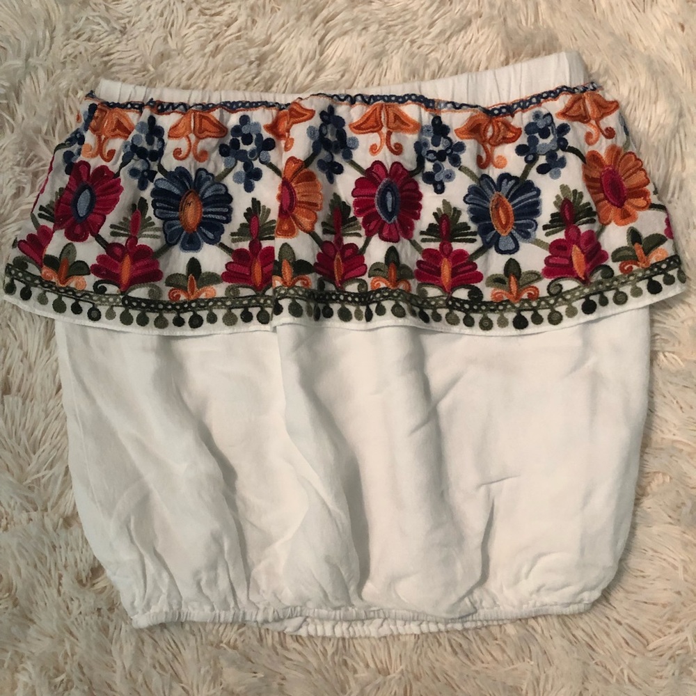 Strapless Colorful Flower Shirt